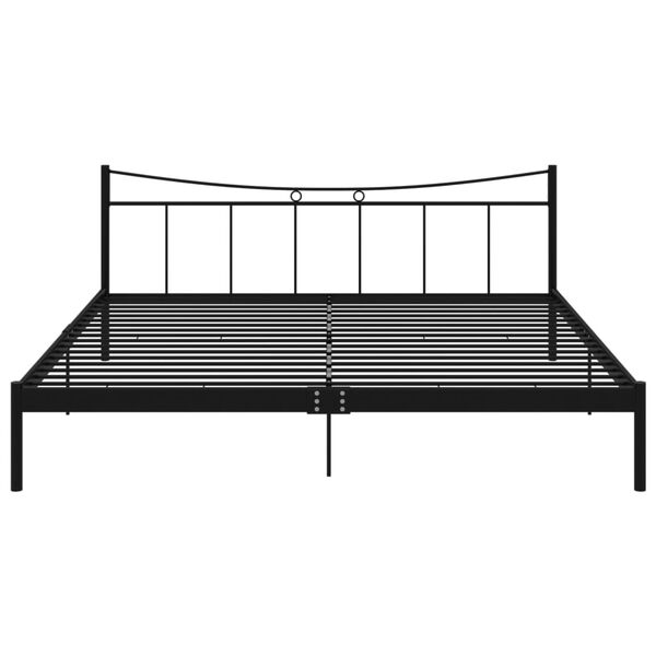 vidaXL Рамка за легло, черна, метал, 200x200 cм