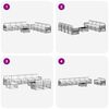 vidaXL Комплект дивани за открито 9 pcs Натурален и Крема