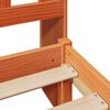 vidaXL Легло с рафтове за книги без матрак кафяв 90x190 см бор масив