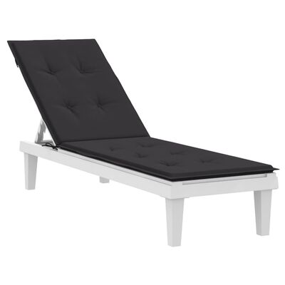 vidaXL Възглавница за стол шезлонг черна (75+105)x50x3 см