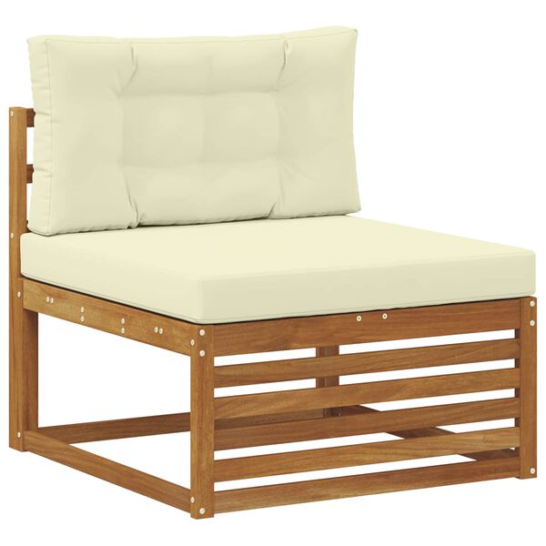 vidaXL Комплект дивани за открито 10 pcs Натурален и Крема