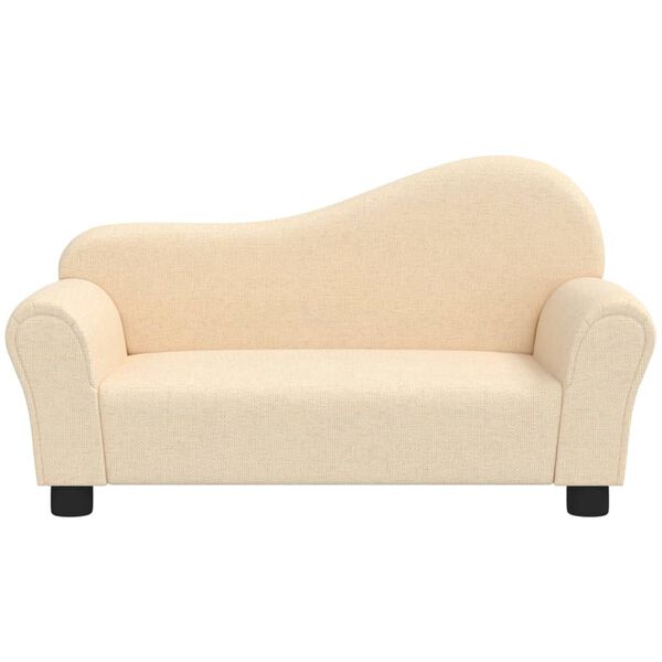 vidaXL Детски диван, кремав, плат