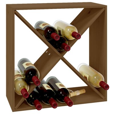 vidaXL Шкаф за вино меденокафяв 62x25x62 см масивна дървесина бор