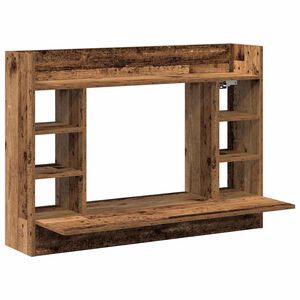 vidaXL Стенно бюро Старо дърво 105 x 48 x 75 см Инженерна дървесина