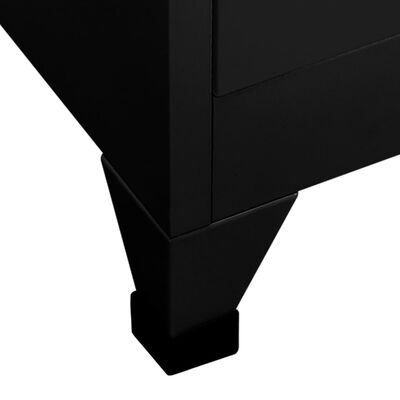 vidaXL Заключващ се шкаф, черен, 90x40x180 см, стомана