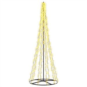 vidaXL LED Коледна Елха 285 см 1550 LED светодиода Топло бяло Стомана