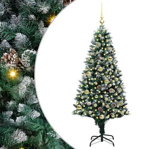 vidaXL С изкуствено коледно дърво с 150 LED светодиода Зелен 150 cm