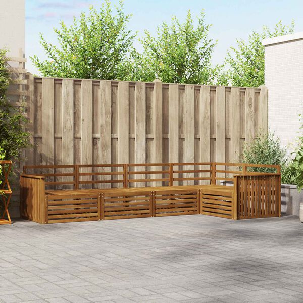 vidaXL Комплект дивани за открито 5 pcs Естествен