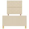 vidaXL Рамка за легло с таблото Крем 90 x 190 cm текстил