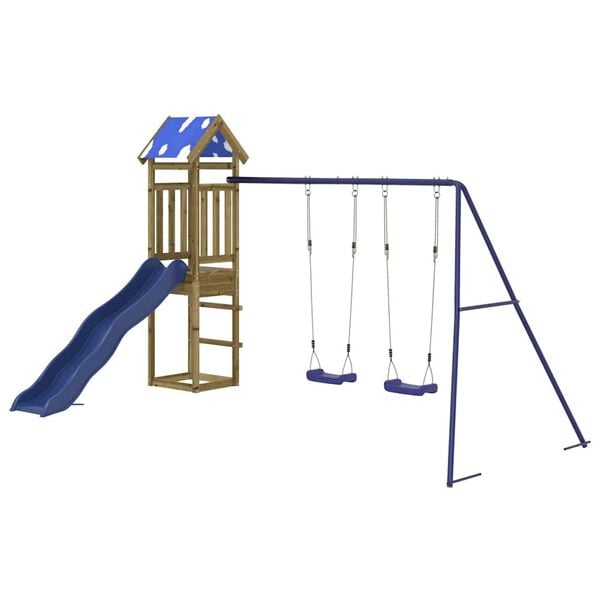 vidaXL Комбинирано детско съоръжение за игра, импрегниран бор