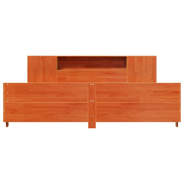 vidaXL Рамка за легло без матрак, восъчнокафяв, 180x200 см, бор масив