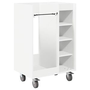 vidaXL Голф шкаф с колело Едноцветен Бяло 65 x 45 x 98 см