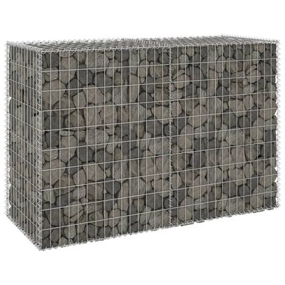vidaXL Габионна стена с капаци, поцинкована стомана, 150x60x100 см