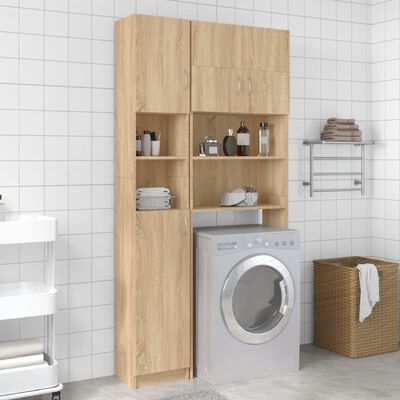 vidaXL Комплект шкафове за пералня, дъб сонома, ПДЧ