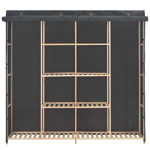 vidaXL Гардероб, сив, 173x40x170 см, текстил