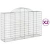 vidaXL Габионни кошници арка 2 бр 200x50x120/140см поцинковано желязо