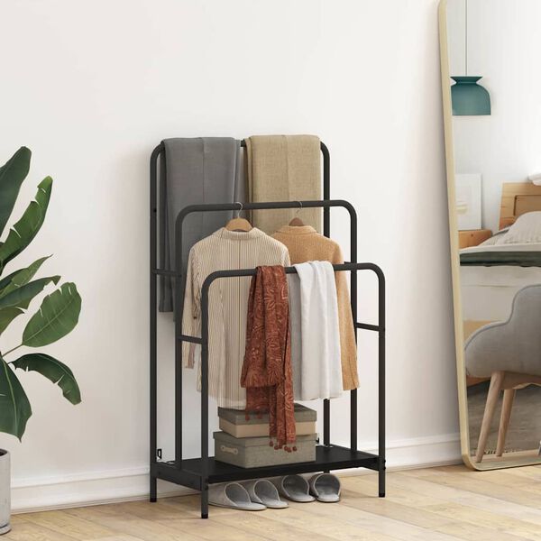 vidaXL Стойка за дрехи Черния дъб 60 x 30 x 100,5 см Инженерно дърво