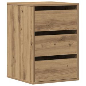 vidaXL Ъглов скрин с чекмеджета дъб артизан 40x41x58см инженерно дърво