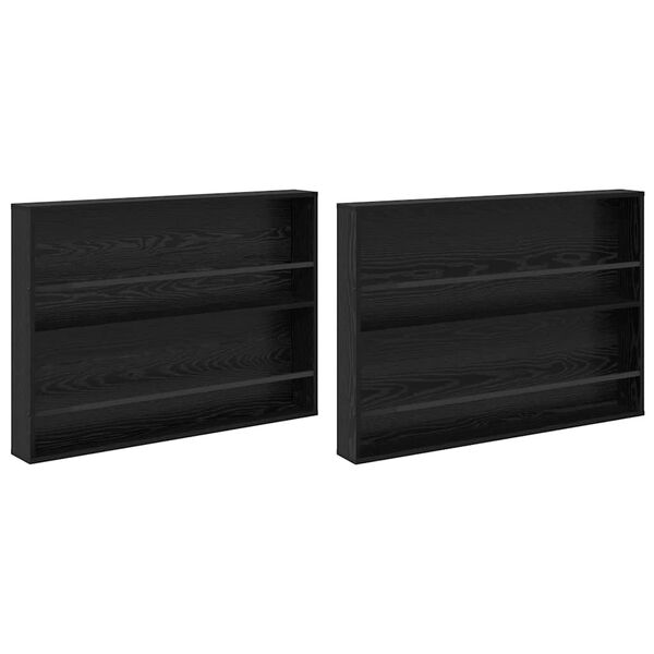 vidaXL Етажерка за списания с рафт 2 pcs Черния дъб 100 x 12 x 70 см