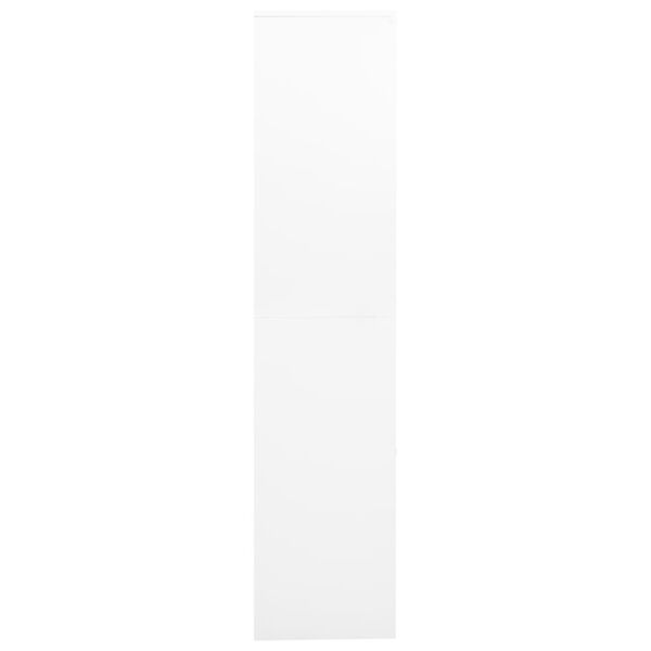 vidaXL Офис шкаф, бял, 90x40x180 см, стомана и закалено стъкло