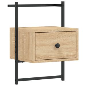 vidaXL Нощно шкафче стенно сонома дъб 35x30x51 см инженерно дърво