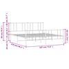 vidaXL Метална рамка за легло с горна и долна табла, бяла, 183x213 см