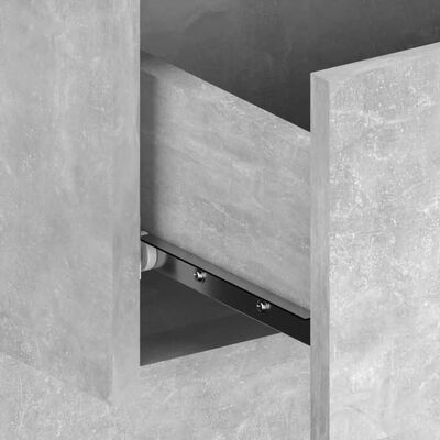vidaXL Табла за легло с шкафчета бетонно сиво инженерно дърво