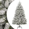 vidaXL Изкуствена коледна елха с шарнири и флокиран сняг 210 см