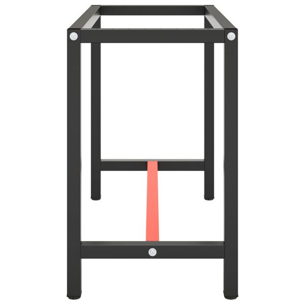 vidaXL Рамка за работна маса матово черно и червено 110x50x79 см метал