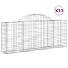 vidaXL Габионни кошници арка 11 бр 200x30x80/100 см поцинковано желязо