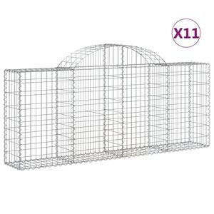 vidaXL Габионни кошници арка 11 бр 200x30x80/100 см поцинковано желязо