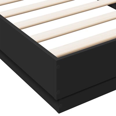 vidaXL Рамка за легло с LED осветление, черна, 100x200 см