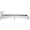 vidaXL Рамка за легло с LED, бяла, изкуствена кожа, 140x200 cм