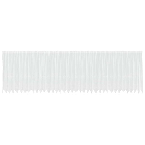 vidaXL Перде от дантела С завеси Флорален Бяло 140x900см Полиестер