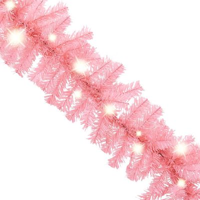 vidaXL Коледен гирлянд с LED лампички, 5 м, розов