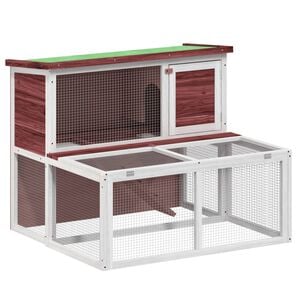 vidaXL Клетка за зайци мока 102x90x84,5 см борово дърво масив