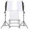 vidaXL Комплект осветление за фото студио с маса за снимане
