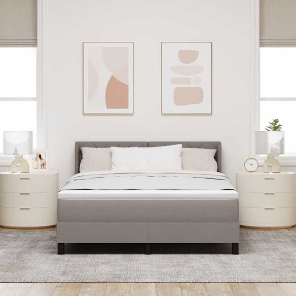 vidaXL Легло с пружинирана основа Таупе 200 x 160 см Полиестер