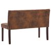 vidaXL Пейка, 120 см, кафява, изкуствен велур