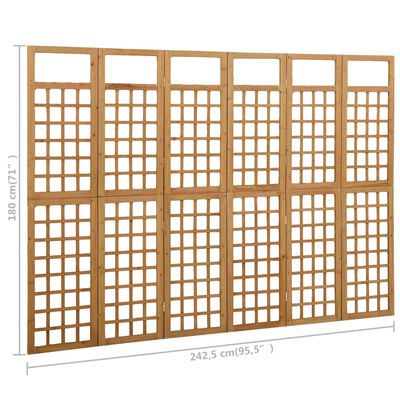vidaXL Параван за стая, 5 панела, масивна ела, 242,5x180 см