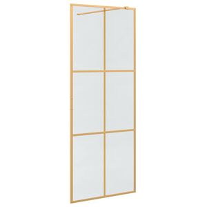 vidaXL Стена на душ с вход Златист 80 x 195 cm закалено стъкло