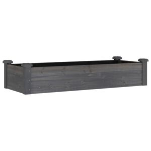 vidaXL Градинска повдигната леха с вложка сива 120x45x25 см ела масив