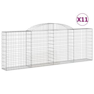 vidaXL Габионни кошници арка 11 бр 300x30x100/120см поцинковано желязо