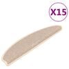 vidaXL Изтривалки за стълби, 15 бр., 65x21x4 см, бели и кафяви, полукръгли, големи