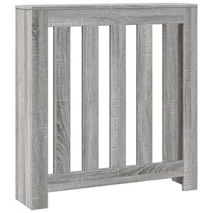 vidaXL Капак за радиатор, сив сонома, 78x20x82 см, инженерно дърво