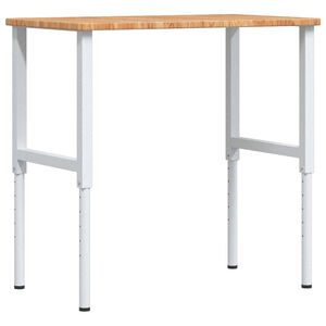 vidaXL Работна маса светлокафяв 100x60x(71,5-98) см дъб масив