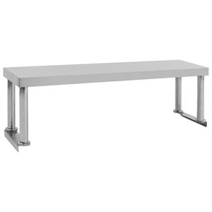 vidaXL Рафт за работна маса, 120x30x35 см, неръждаема стомана