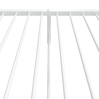 vidaXL Метална рамка за легло с горна и долна табла, бяла, 90x190 см