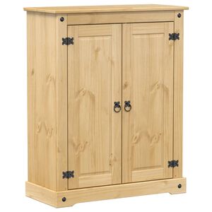 vidaXL Шкаф за обувки "Corona" 86x38,5x108 см бор масив