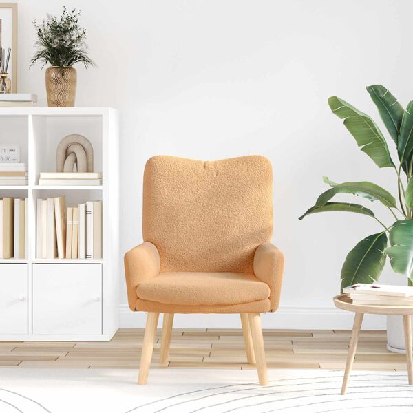 vidaXL фотьойл Бежово 63 x 67 x 94 см Полиестер и шперплат